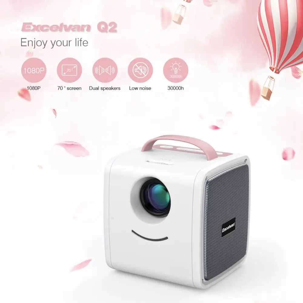 Excelvan Q2 المحمولة جهاز عرض صغير 700 لومينز الأطفال التعليم الأطفال العارض جيب متعاطي المخدرات LED TV المنزل متعاطي المخدرات العارض