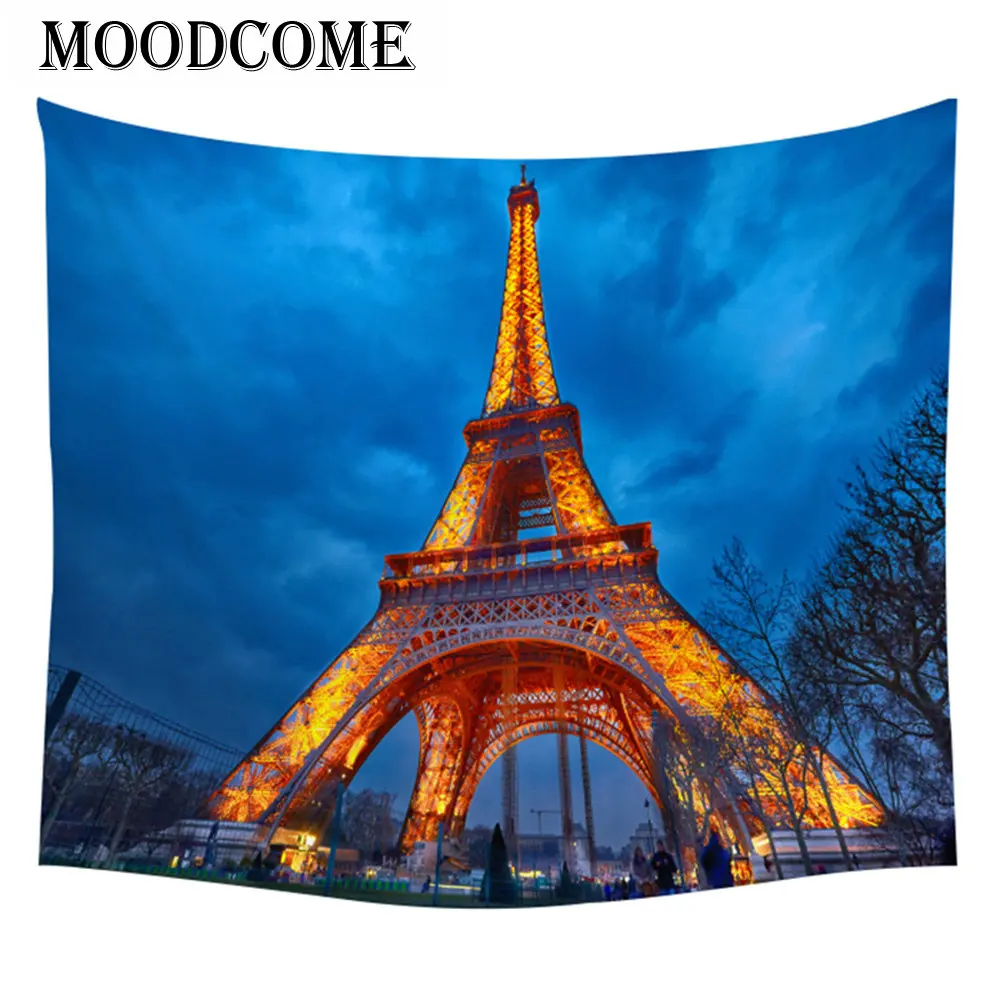 Pairs Tower Tapestry Wall Hanging City Landmark Tower Light Wall