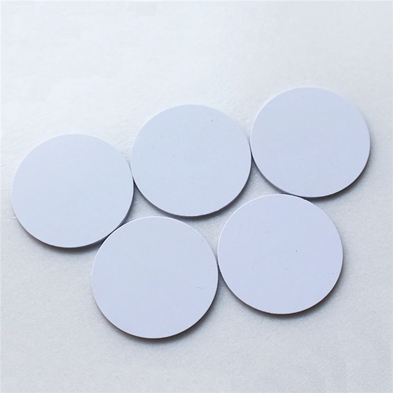 

(10 pcs/lot) EM4100 RFID Tags 125khz Stickers Coins 25mm Waterproof Adhesive Smart Tags Read-only Access Control Cards Hot Sale