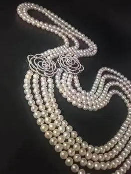 

new design 8-9mm south sea round white pearl necklace 20"22"24"26" KKK