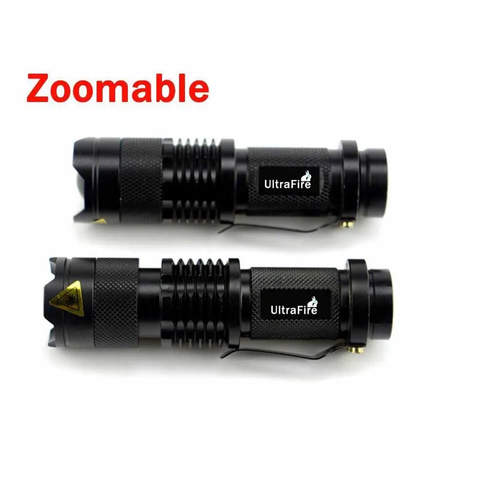 18650 Battery Tactical Flashlight 5 Files Classic Black Durable Aluminum Flashlight T6 Luminous Bulb Zoom Camping Hunting