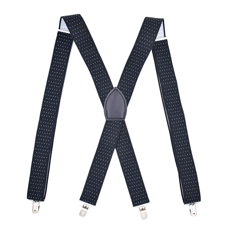 Man's Suspenders 4 Clips Outdoor Braces Elastic Adjustable Suspensorio Bretelles Tirantes