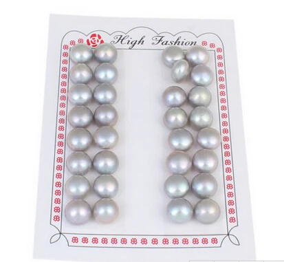 

Free shipping >>@ > 16Pair Grade AA Multi-color Half Drilled Cultured Freshwater Pearl Beads 11-12mm