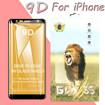 

50pcs 9D Full Cover Tempered Glass Toughen For iPhone 11 Pro Max XS XR X 8 7 6 6S Plus Anti-Scratch Screen Protetcor With Box