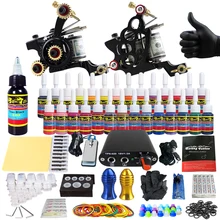 Solong Tattoo полный Профессиональный 2 татуировки машины пистолеты комплект татуировки 28 чернил иглы ручки Электропитание TK204-12
