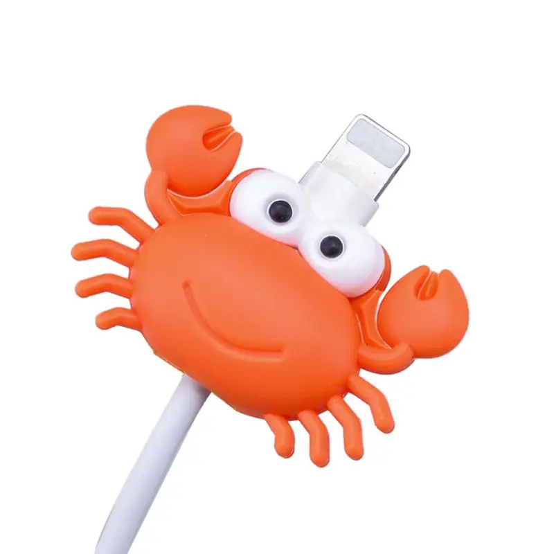 Милые серьги "Божья коробка" USB зарядное устройство кабель защитный чехол мягкий силиконовый сетевой шнур для передачи данных протектор для Iphone, смартфона разъем - Цвет: 2