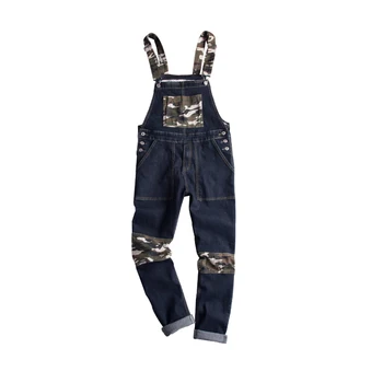 

2020 New Camouflage Denim one-piece Bib Male Korean version of the Self-cultivation Suspenders Men's Wear feet pants