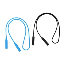 2 Pcs дети силиконовые очки шнур веревка ремень очки фиксатор держатель цепи-синий+ черный-Для женщин мужчин