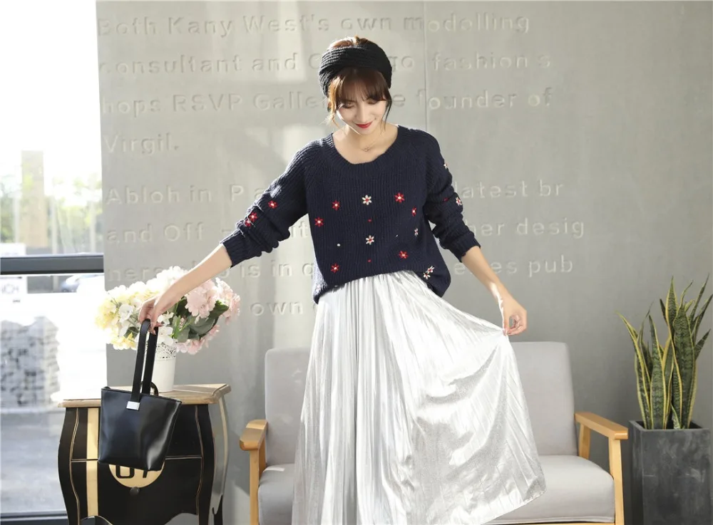 2018 Autumn Sweater Women Embroidery Knitted Winter  (6)