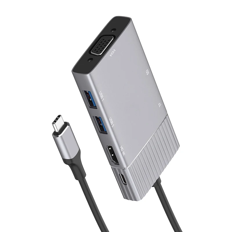 Док-станция с разъемом типа C HDMI VGA USB power Delivery Hub для ноутбука Macbook Pro hp DELL Surface lenovo samsung Dock