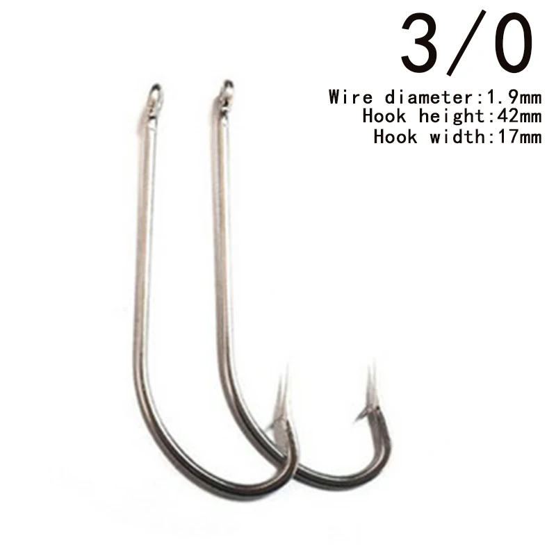 Buy 30pcs Fishing Hook Long Shank Saltwater Stainless