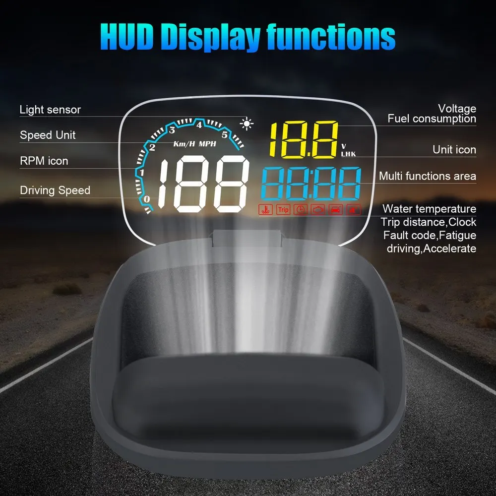 Автомобильный головной дисплей C600 OBD2 многофункциональный дисплей проектор для вождения расход топлива цифровой спидометр сигнализация напряжения