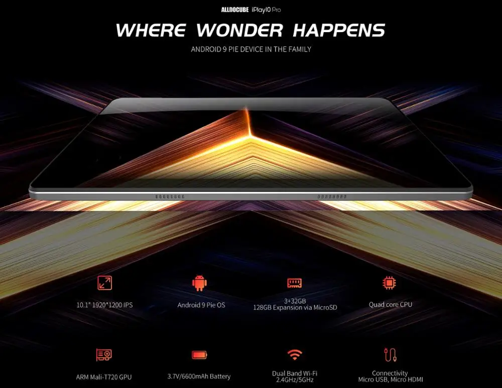 Цена ALLDOCUBE iPlay10 Pro планшет 10,1 дюймов 3 ГБ ОЗУ 32 Гб ПЗУ Android 9,0 MT8163 четырехъядерный планшетный ПК 1920x1200 font b gps b font 5.0MP камера