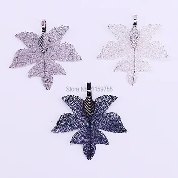 

20Pcs High Quality Fashion Mix Color Plating Nature Leaf Charm Pendant For Necklace Jewelry Accessories