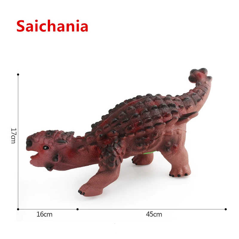 Большие звучащие игрушки динозавров мягкие резиновые наполнения чучела животные тираннозавр динозавр модель моющийся дракон игрушка подарок для мальчиков - Цвет: Saichania