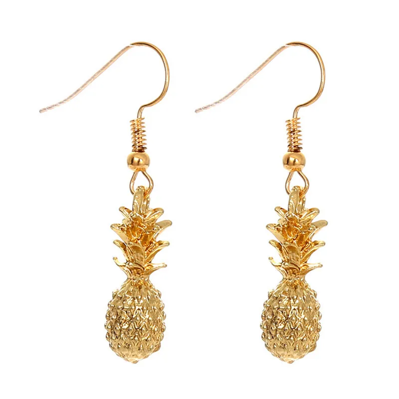 

1 Pair Stylish Cute Pineapple SHAPED Earrings Long Chain Earrings for Ladies Girls Gold-Color Earring Wholesale 2018