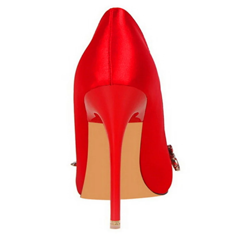 Женские туфли на высоком каблуке со стразами с острым носком|crystal high heel shoes|high
