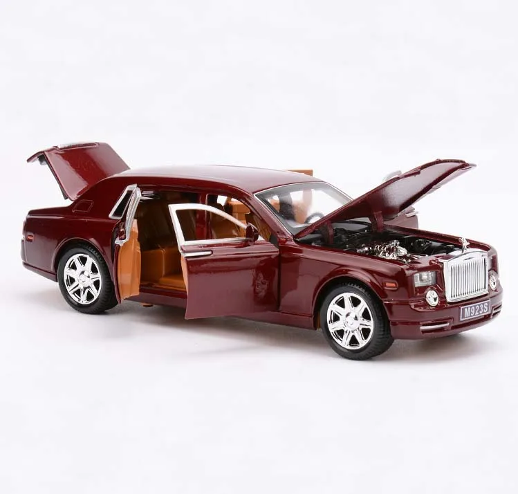 Новинка 1/24, большая литая модель автомобиля класса люкс, 20 см дисплей с 6 с открывающимися дверцами, красивая картина, оттягивающая задняя часть для детских игрушек - Цвет: Красный