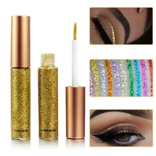 Европейские популярные Тени для век цвет макияж натуральные водонепроницаемые блестки серебро Косметика Водонепроницаемый Сияющие жидкие тени для век