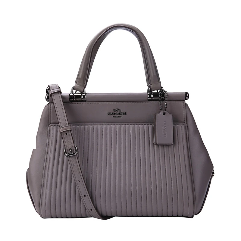 Стеганая Кожаная сумка с цветными блоками Coach Grace 22728 - Цвет: gray22728DKHGR