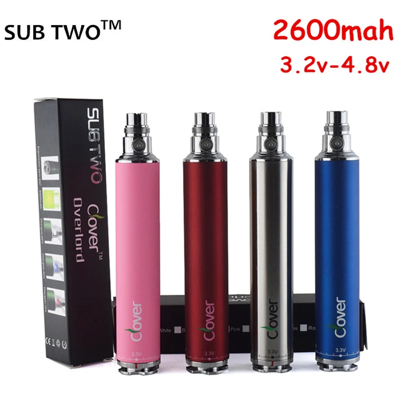 

Clover overlord twist battery 3.2v to 3.8v variable voltage battery 2600mAh E Cigarette Battery for 510 thread atomizers ego -t