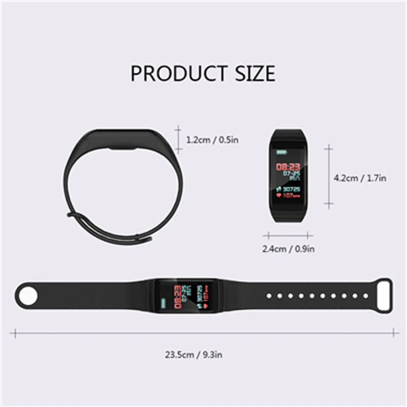 LUOKA F1 Plus Color Screen Fitness Tracker Wristband Heart Rate Monitor Smart Bracelet Blood Pressure With Pedometer Bracelet
