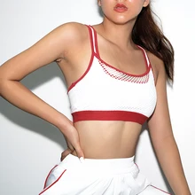 Горячая новые Обувь с дышащей сеткой спортивный бюстгальтер Топ Для женщин противоударный Push Up Йога Бюстгальтеры для Фитнес работает тренажерный зал жилет Топ