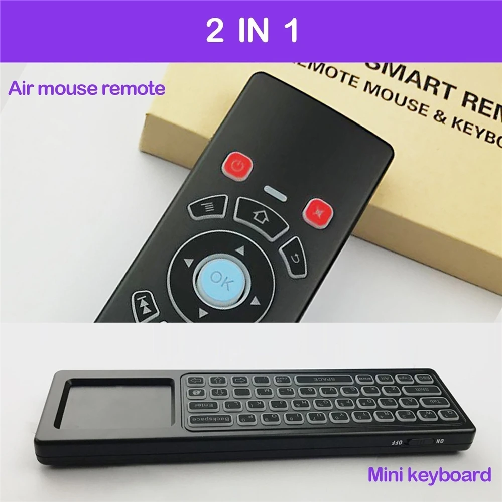 2018 мини T6 L 2 4 GHz Беспроводная QWERTY клавиатура Air Mouse ручной пульт дистанционного