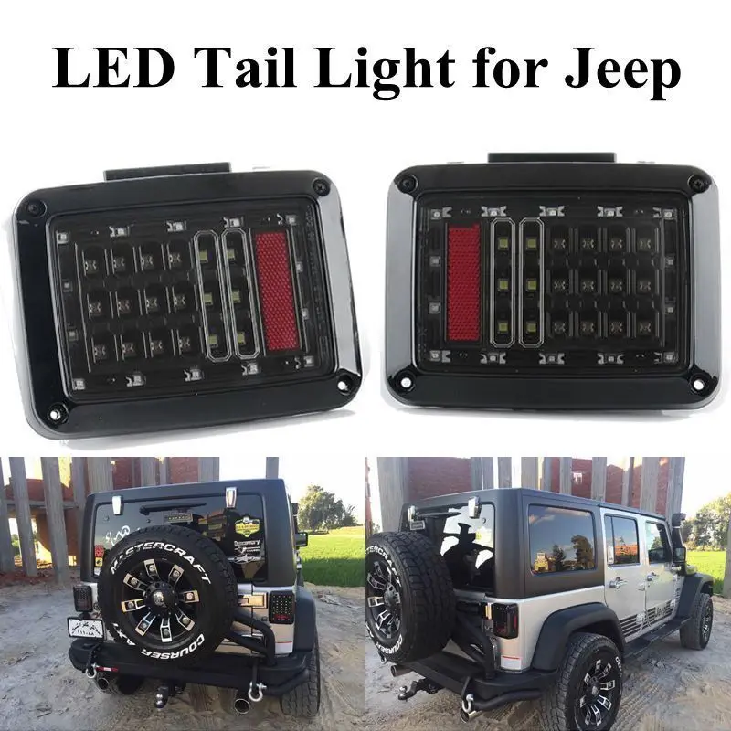 LED Tail Light Rear Lights Brake Reverse Turn Signal Jeep Wrangler JK 2007-2018