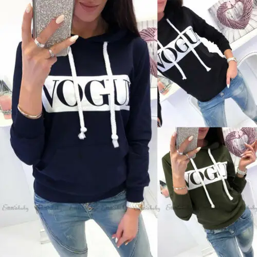 

Fashion Women Autumn winter Kpop Long Sleeve Hooded Hoodies Elegant Ladies Vogue pockets Letter sweatshirt dames streetwear