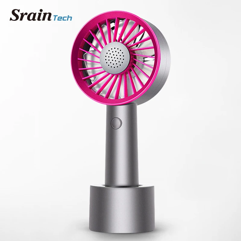 

SrainTech Portable Rechargeable Handheld Mini Fan With Aromatherapy 1200mAh Battery USB Hand Fan With Base For Desktop Use