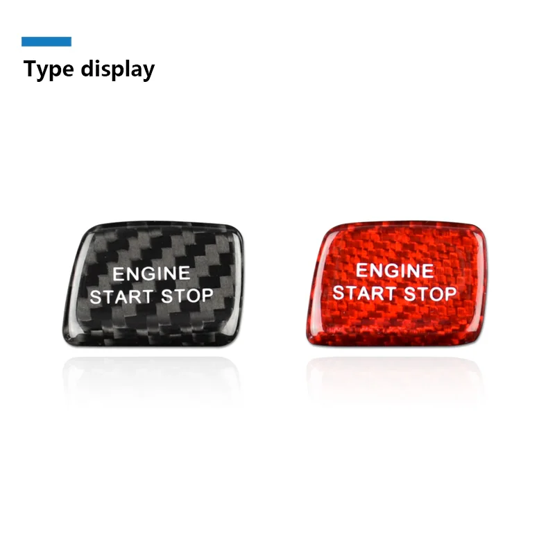 Chevrolet Camaro 2016+ Accessories Car Engine Start Stop Button Sticker Carbon Fiber Switch Button Cover Decoration (2)