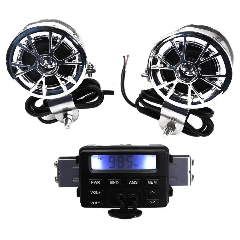 

Partol Universal Motorcycle Bike Sound Audio Radio Handlebar Phone FM MP3 Motorcycle Audio Speakers Stereo With Function Clock