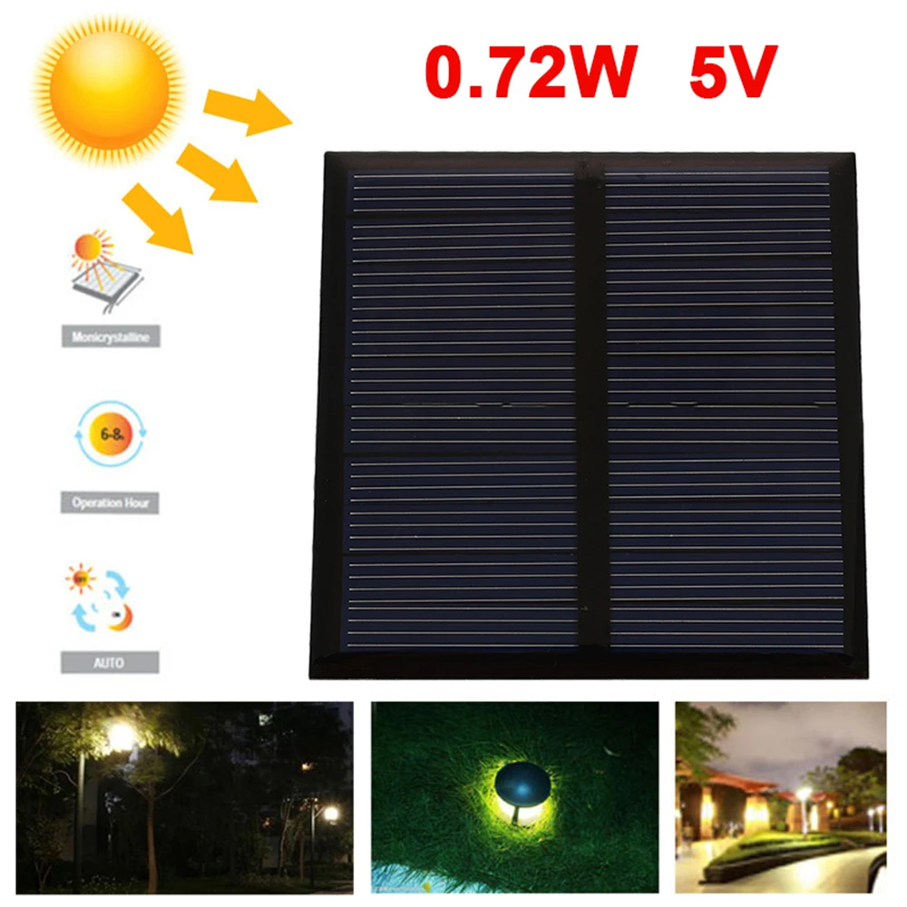 

Cewaal Portable 0.72W 5V Mini Durable Polycrystalline Solar Panels phone Charger Solar Power Panel Solar Cells