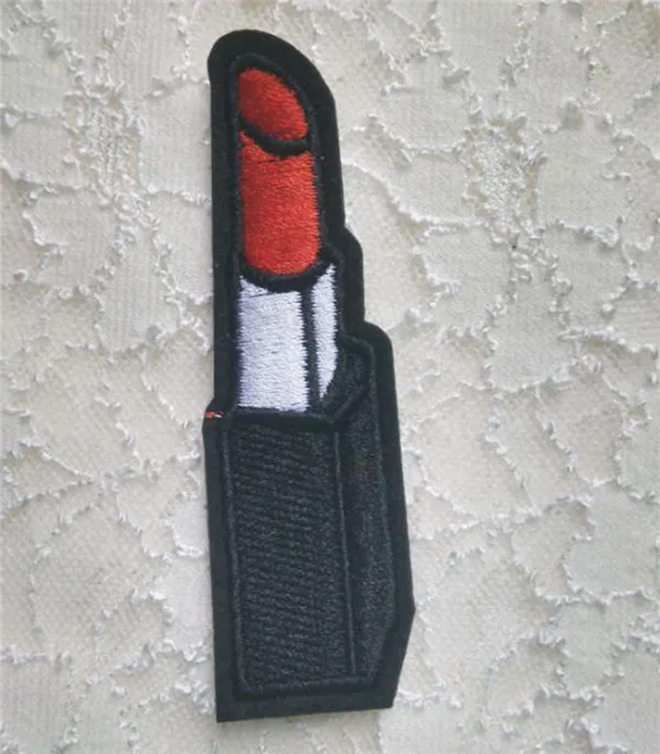 Cool girl with glasses BAM Lipstick Iron On Cloth Patches 3pcs - 2
