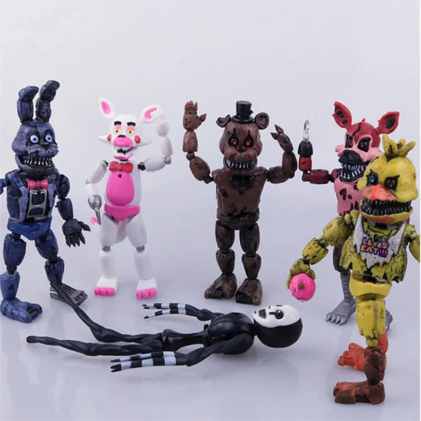 Five Nights at Freddys Nightmare 6pcs Action Figures Gift Bday Birthday Toy