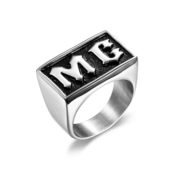 jl jewelry 316l stainless steel band club motorcycle mc biker rings biker letter rings