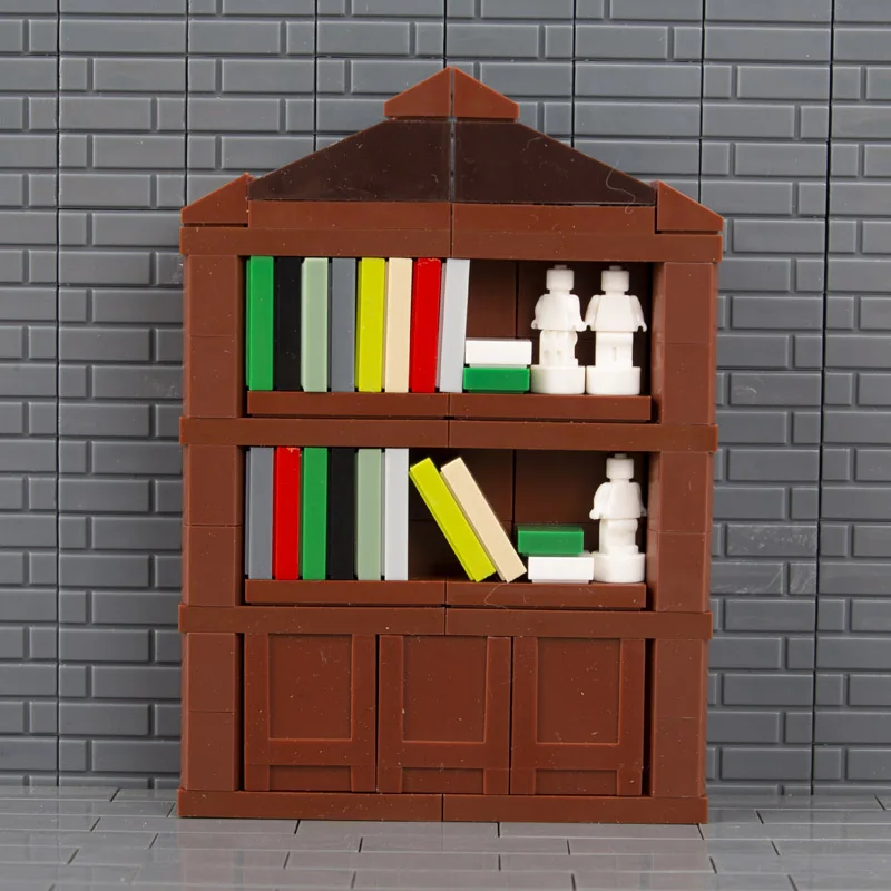 Single Toy Block LegoINGlys BookShelf Building Blocks Bookcase Book Bricks Furniture MOC Accessories DIY Toys For Children (4) - 