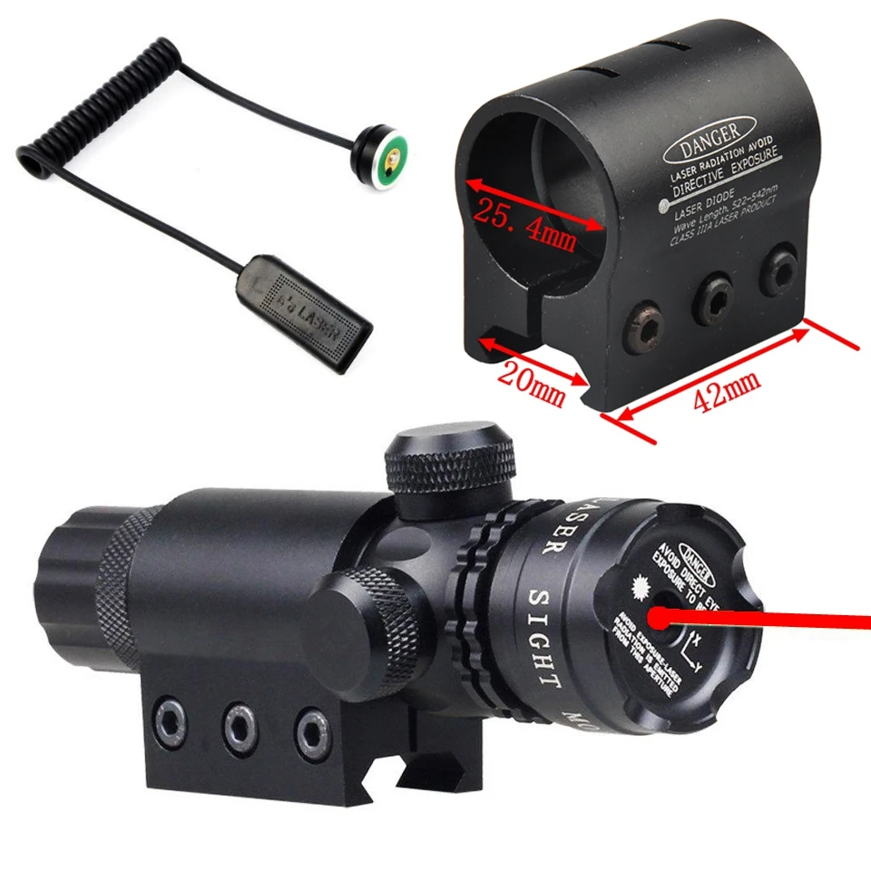 Прицел зеленый Red Dot лазерный с QD 45 градусов Смещение 25,4 мм кольцо 20 Уивер Пикатинни крепление удаленного коммутатора