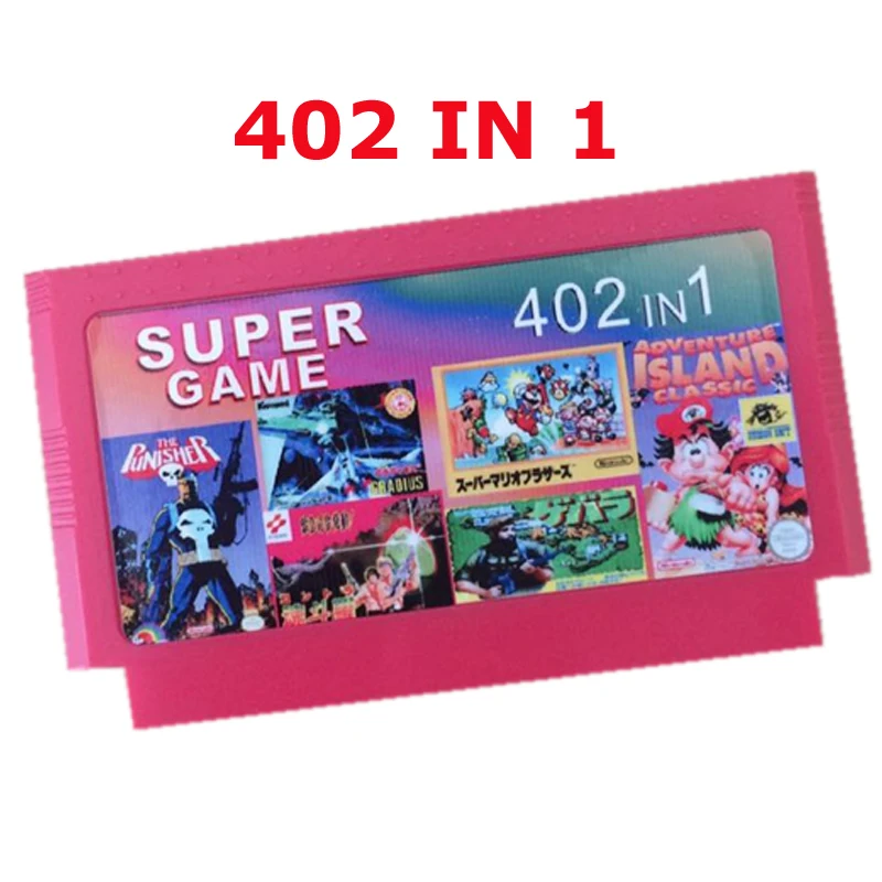 8-битный игровой картридж, лучший подарок для детей- 402 в 1 игра-каталка