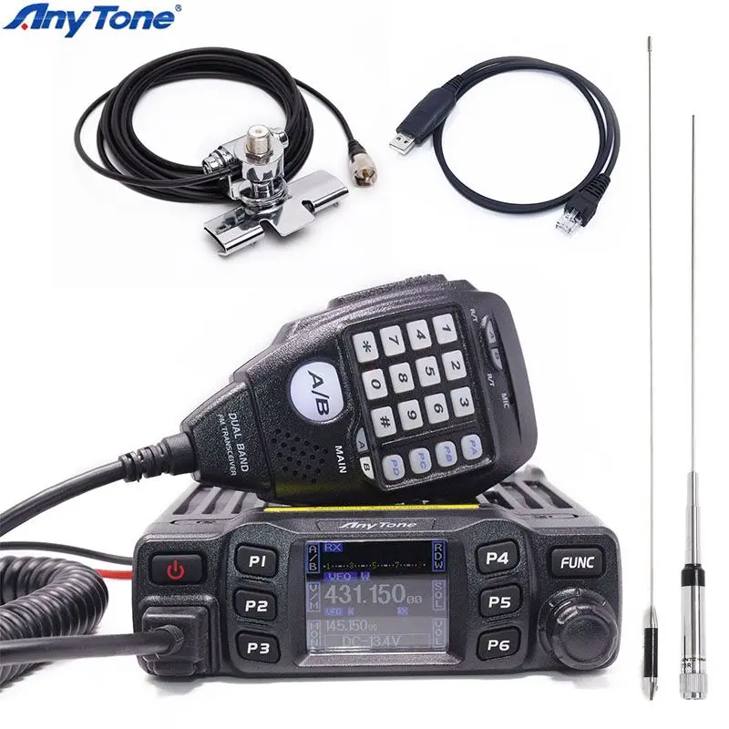 AnyTone AT-778UV Dual Band Transceiver mini Mobile Radio VHF:136-174 UHF:400-480MHz Two Way and Amateur Radio Walkie Talkie Ham