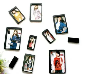 

Free shipping Rectangle emboss 3D Wall stickers Photo Frame Background wall decoration Home DIY art wall decor
