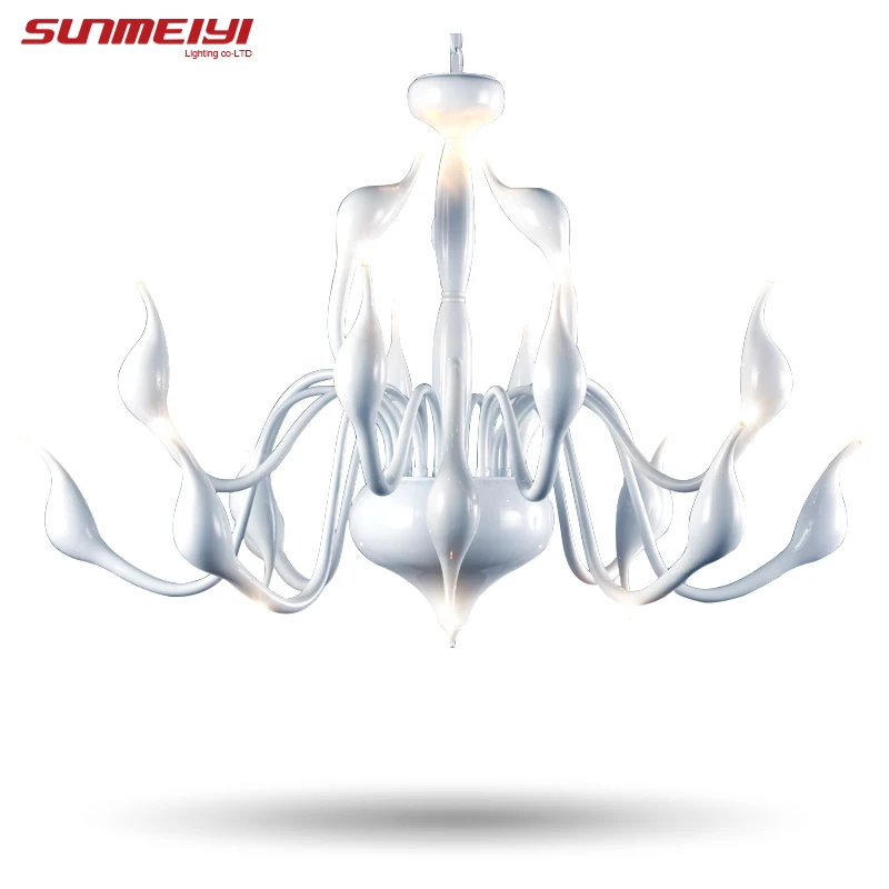 Art deco decorate 18 Lights Swan Chandelier and Pendants Living Room Candle Lamps luxury Crystal Chandelier