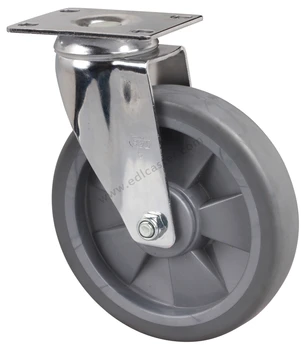 

1PC EDL Medium Duty 6 Inch Casters Wheels 110Kg TPE TPR Wheels Castors Plate Bearing Swivel Roller Chrome Industrial for trolley
