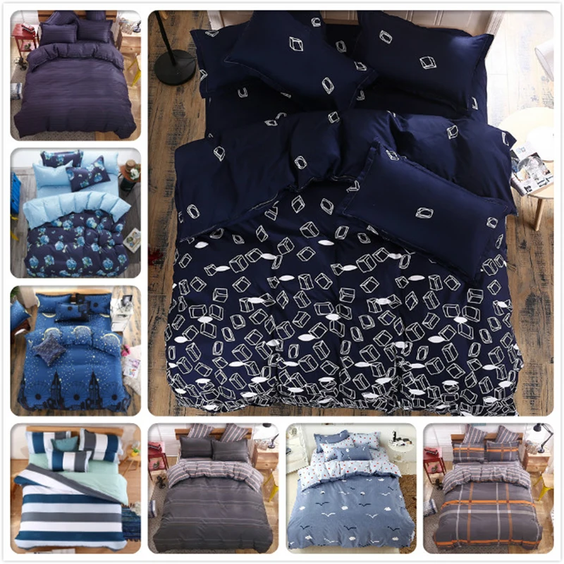 

Full King Queen Twin Double Single Size 1.5m 1.8m 2.0m 2.2m 4pcs Set Bed Sheet Duvet Cover Pillowcase Bed Linen Soft Bedspreads