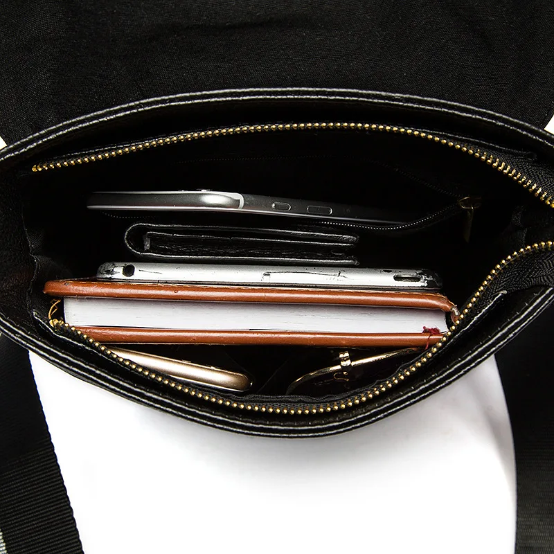 Genuine Leather men's shoulder bag business first layer of leather crocodile pattern men bag vertical Messenger bag