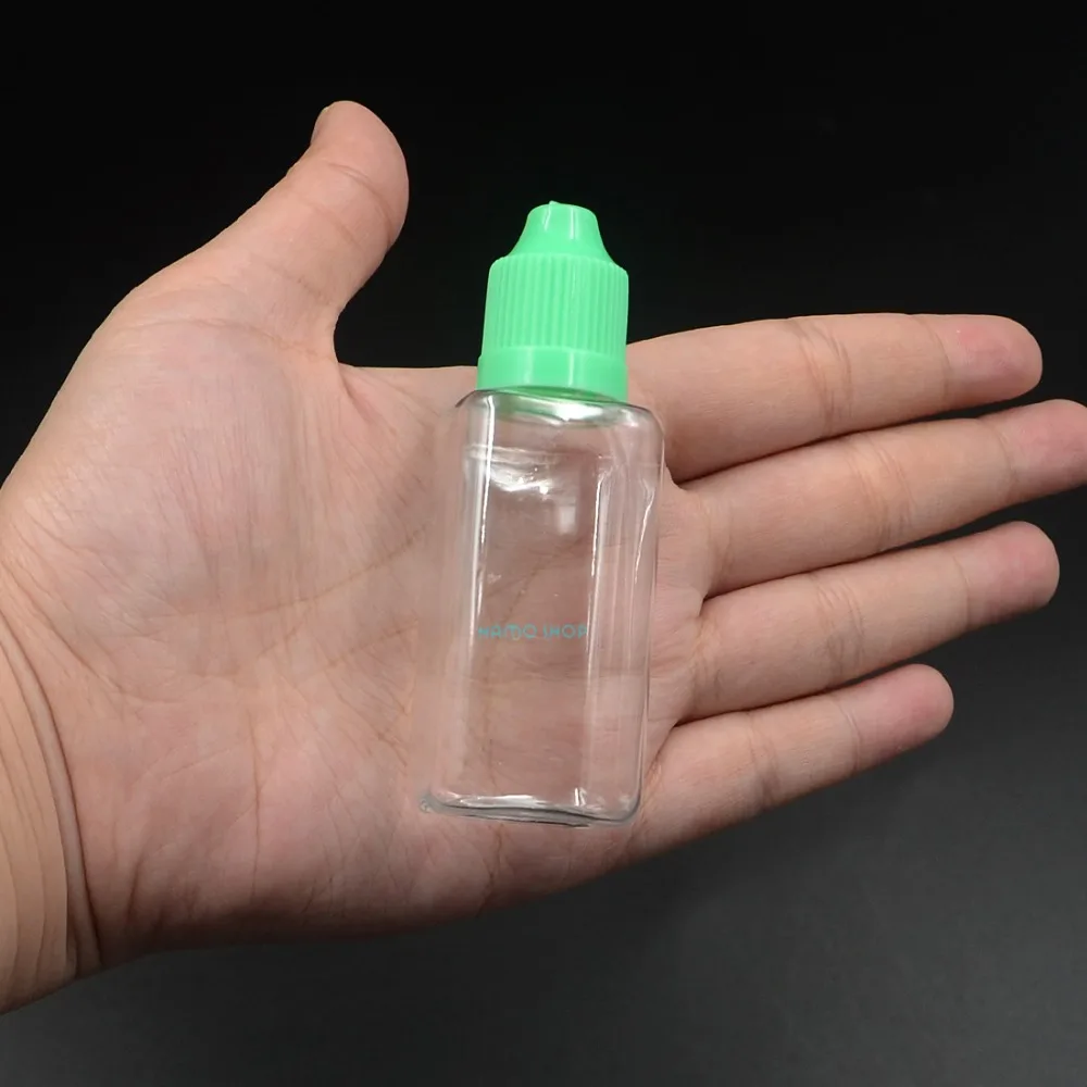 11 قطع 30 ملليلتر ميكس 11 ألوان البلاستيك مربع زجاجة eliquid مع طويل رقيقة تلميح القطارة و يفتحها الاطفال كاب pet