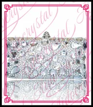Aidocrystal 2016 New Design Silver white diamond Crystal clutch purses bag for women handmade Bling evening Bags