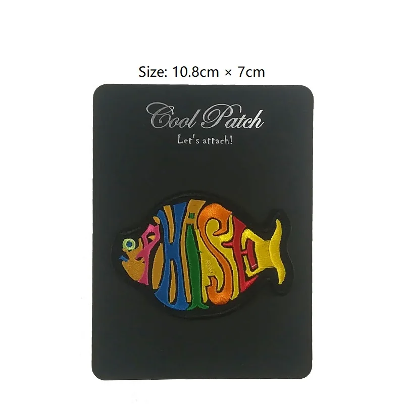 

4.25" PHISH FISH MULTI COLOR Music Band Iron On Patch rockabilly LOGO TRANSFER MOTIF APPLIQUE Rock Punk Badge Wholesale