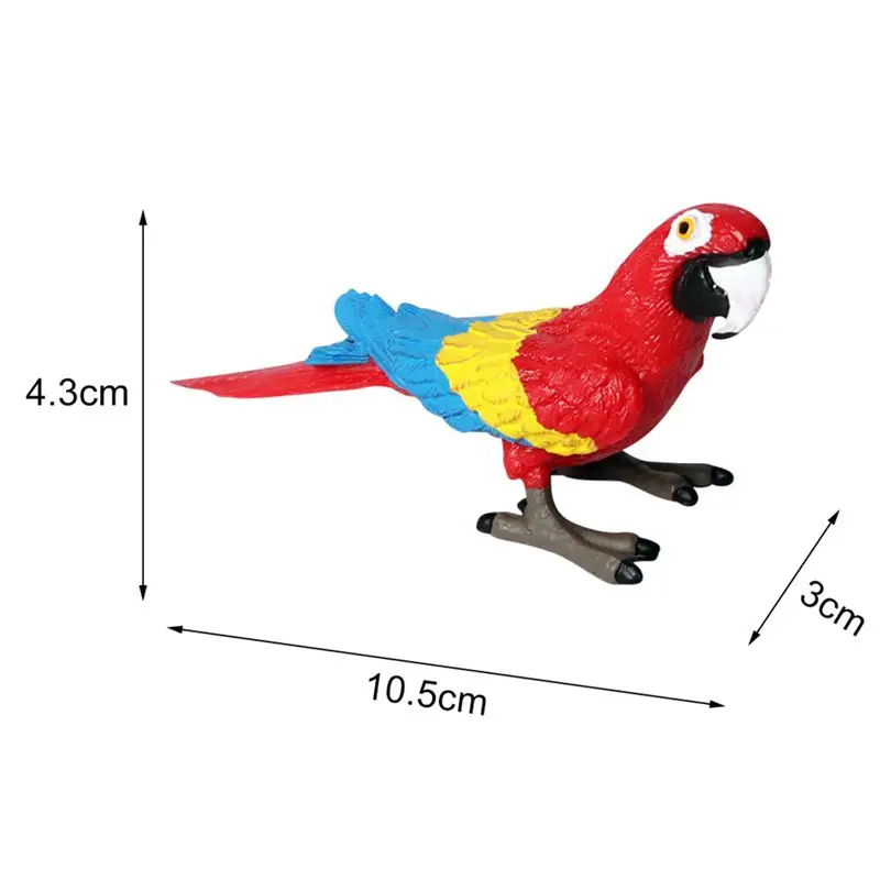 Миниатюрные модели животных для сада с изображением леса попугая, статуя птицы, пластиковые украшения для ремесленников - Цвет: E